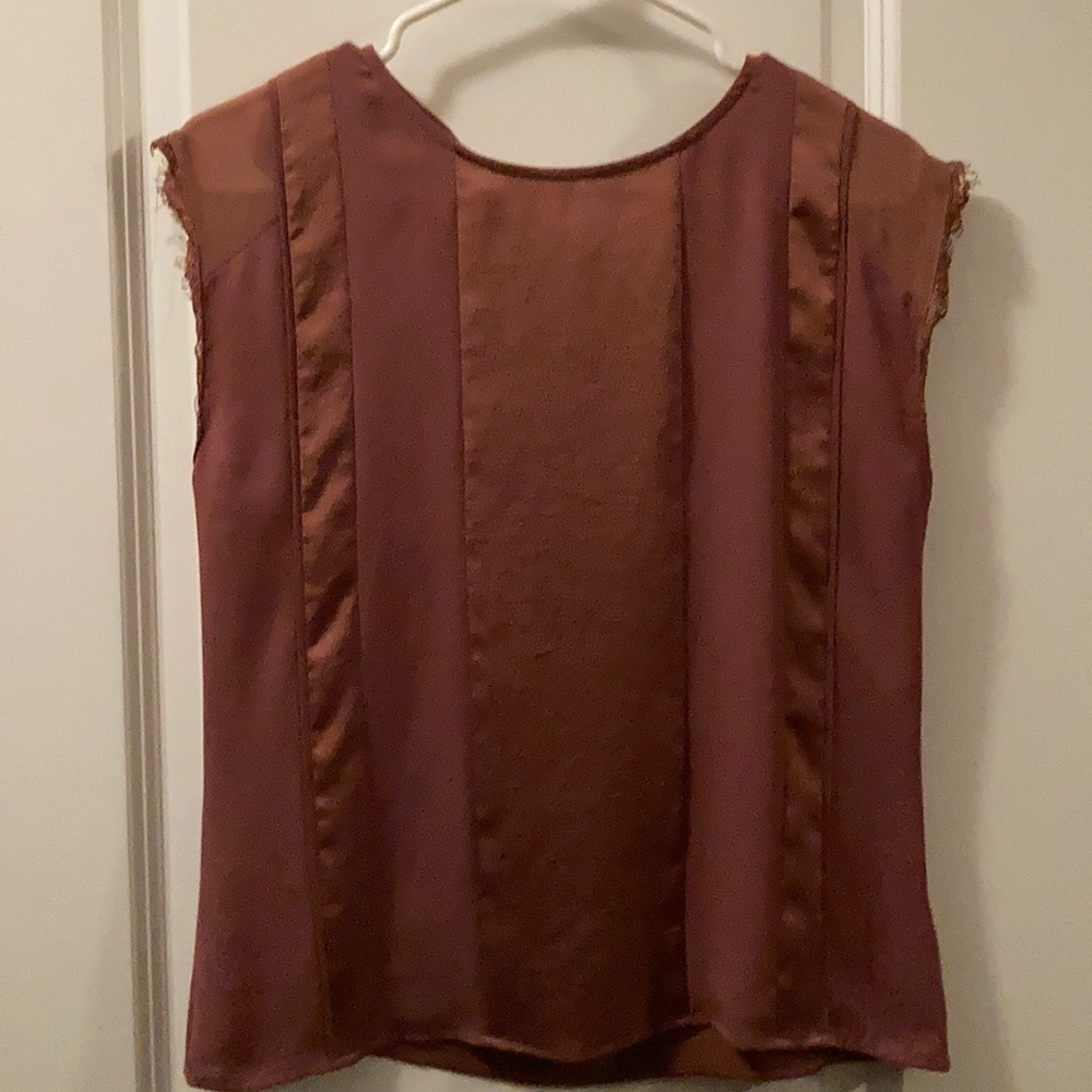Rose colored satin feel top
